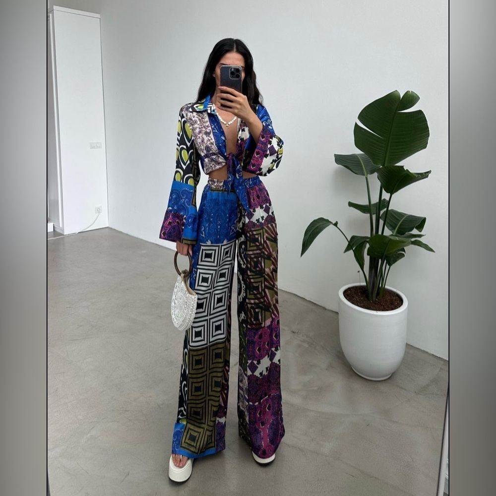 💜 Zara Patchwork Set – Size M – NWT